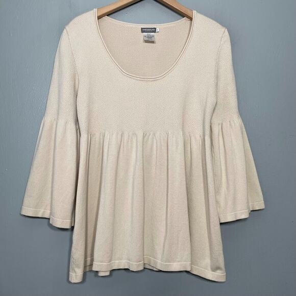 Earthbound Size Small Babydoll Beige Sweater Minimalist Romantic Bella Swan Y2K - Picture 1 of 7